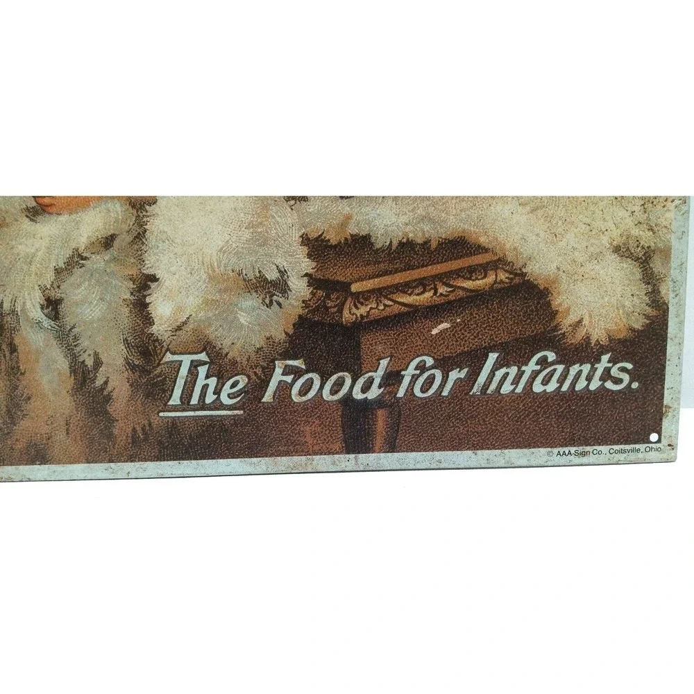 Vintage Embossed Tin Sign NEAVE'S FOOD for INFANTS ADVERTISING PLAQUE 10